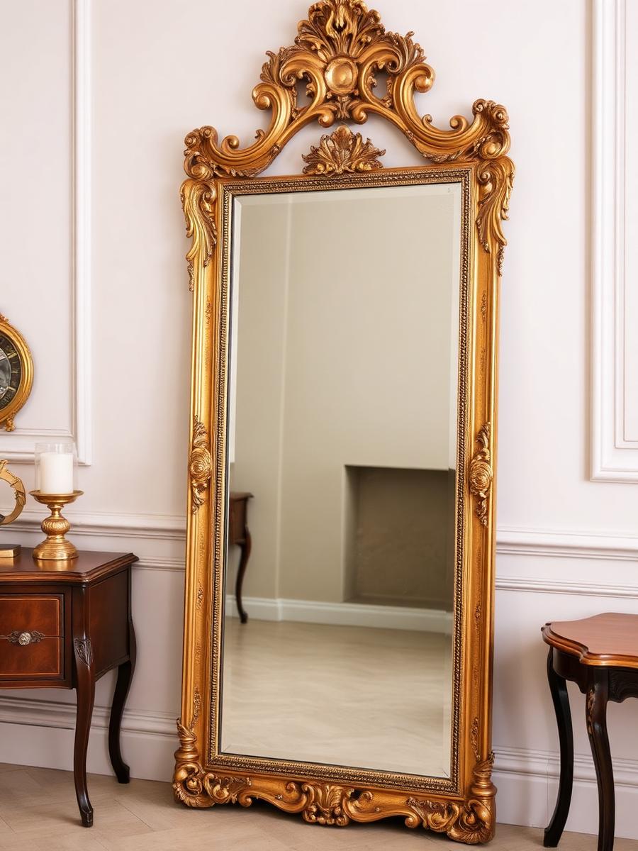 Antique gold leaf mirror