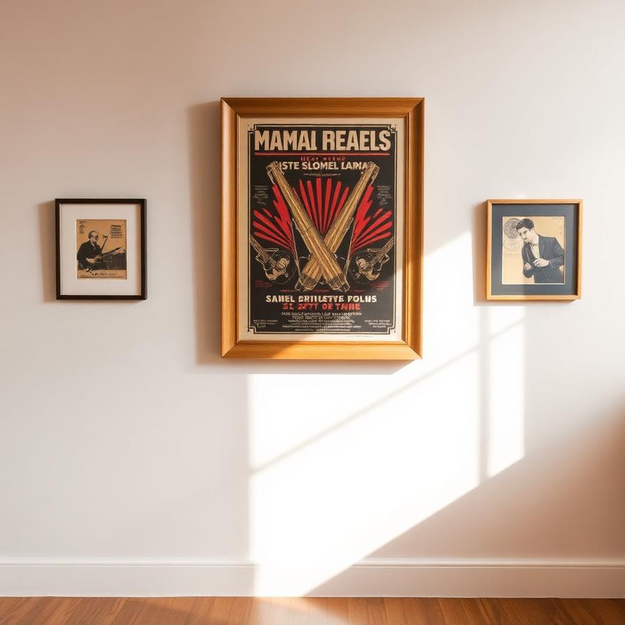 Framed vintage concert poster